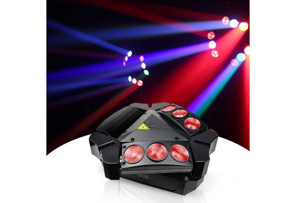 Đèn Moving Spider 9x10W RGBW LED Kèm Laser Đỏ/Xanh Big Topper M0910RG