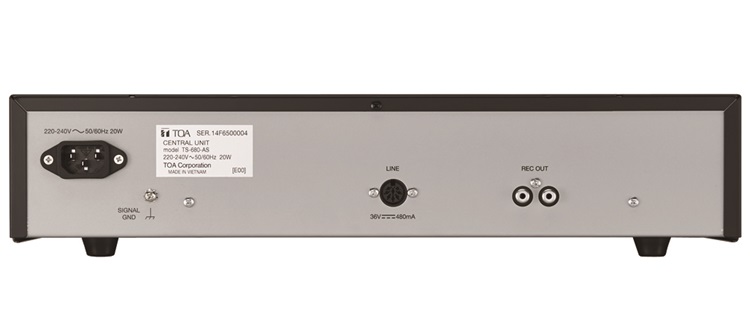 Mặt sau bộ trung tâm TOA TS-680
