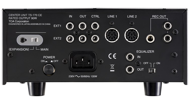 Mặt sau của thiết bị TOA TS-770