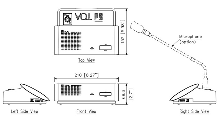 Mô phỏng thiết kế của thiết bị đại biểu TOA TS-812