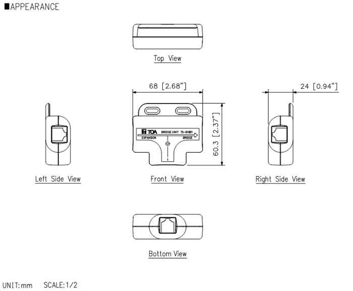 Bản vẽ thiết kế của thiết bị TOA TS-919B1
