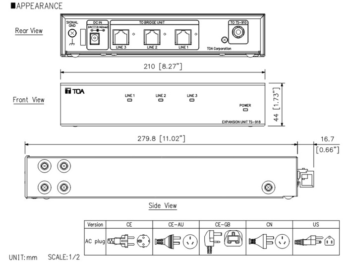 Mô phỏng thiết kế của TOA TS-918 CE