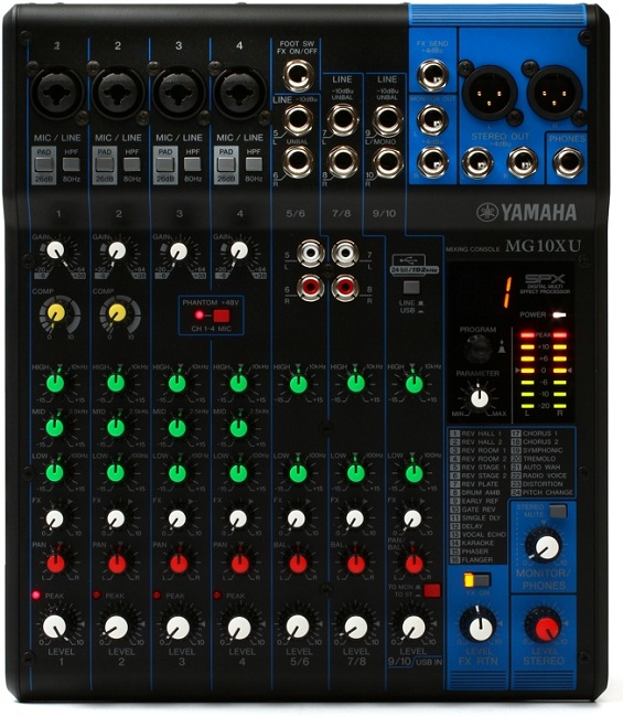 Mixer  bàn trộn âm thanh 10 kênh Yamaha MG10XU  