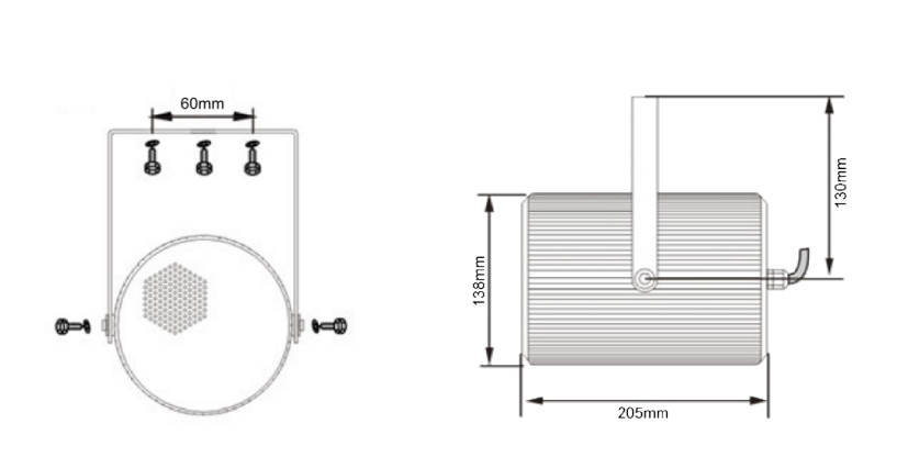 Kích thước và cách lắp đặt loa ống PCM-20T công suất 20W RMS