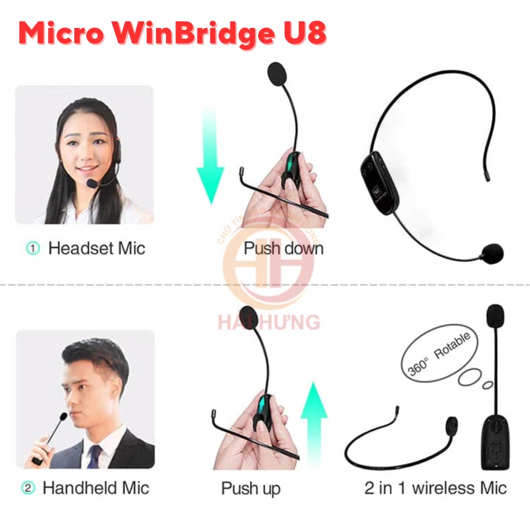 Micro trợ giảng không dây choàng đầu WinBridge U8