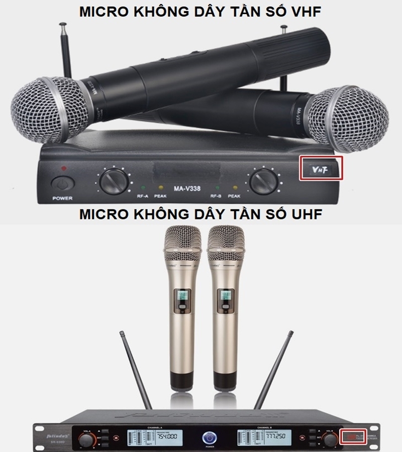 Micro không dây tần số VHF và UHF
