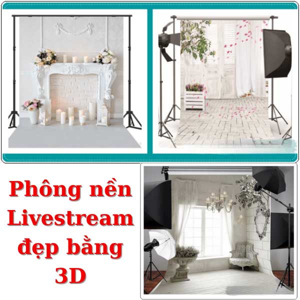 Mẫu phông nền Livestream đẹp bằng 3D