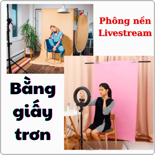 Mẫu phông nền Livestream đẹp bằng giấy trơn