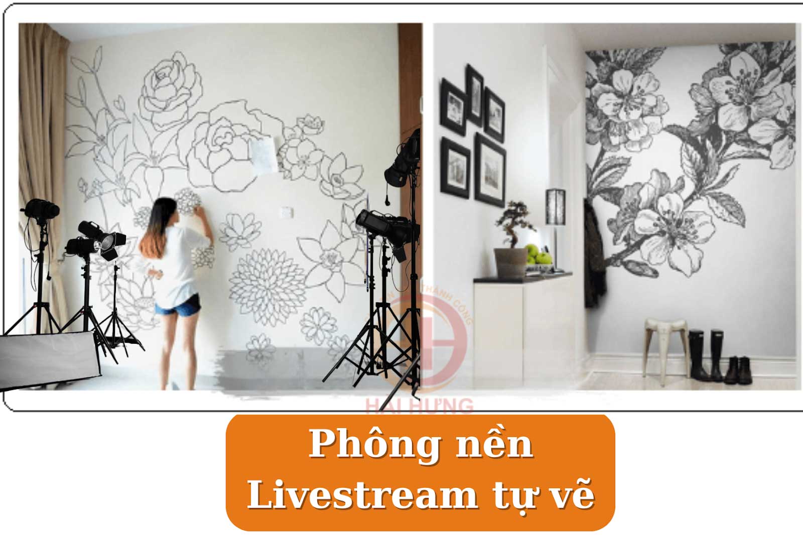 Mẫu phông nền Livestream đẹp bằng cách tự vẽ