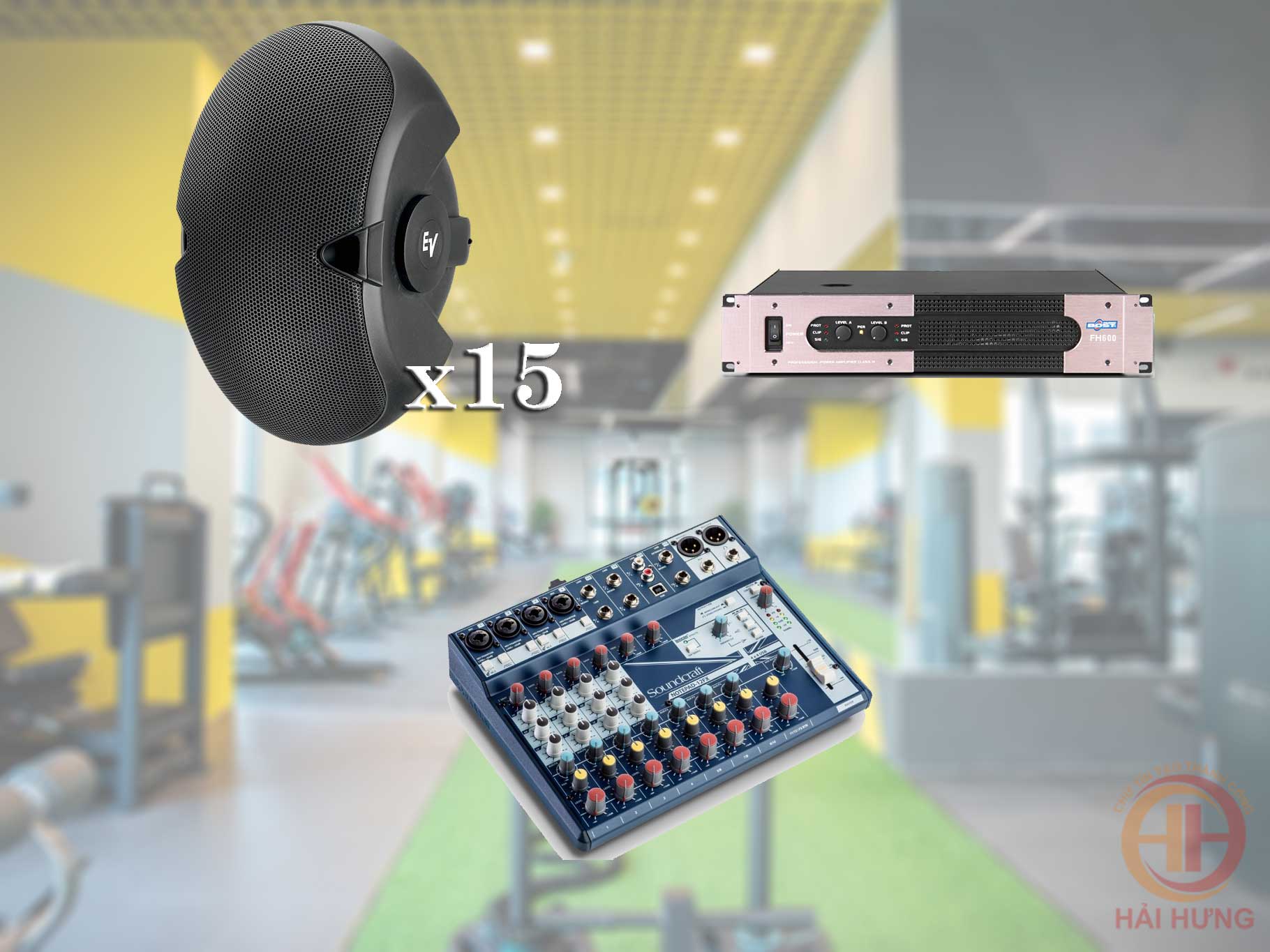Hệ thống âm thanh phòng Gym sử dụng loa EV