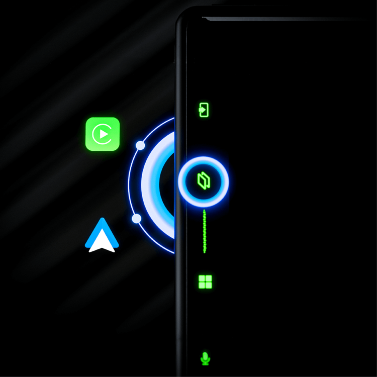 Tự động mở Apple CarPlay™ và Android Auto™ chỉ bằng một nút chạm