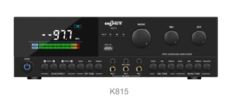 Bộ khuếch đại công suất 2 kênh K815 Bost Audio