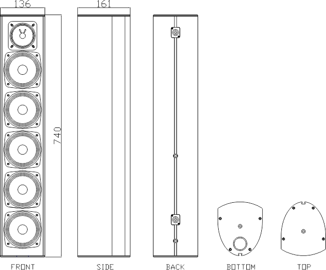 Cấu trúc sản phẩm loa Bost Audio MR541