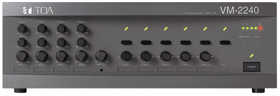 Tăng âm liền Mixer 5 vùng loa TOA VM-2120 ER công suất 120W
